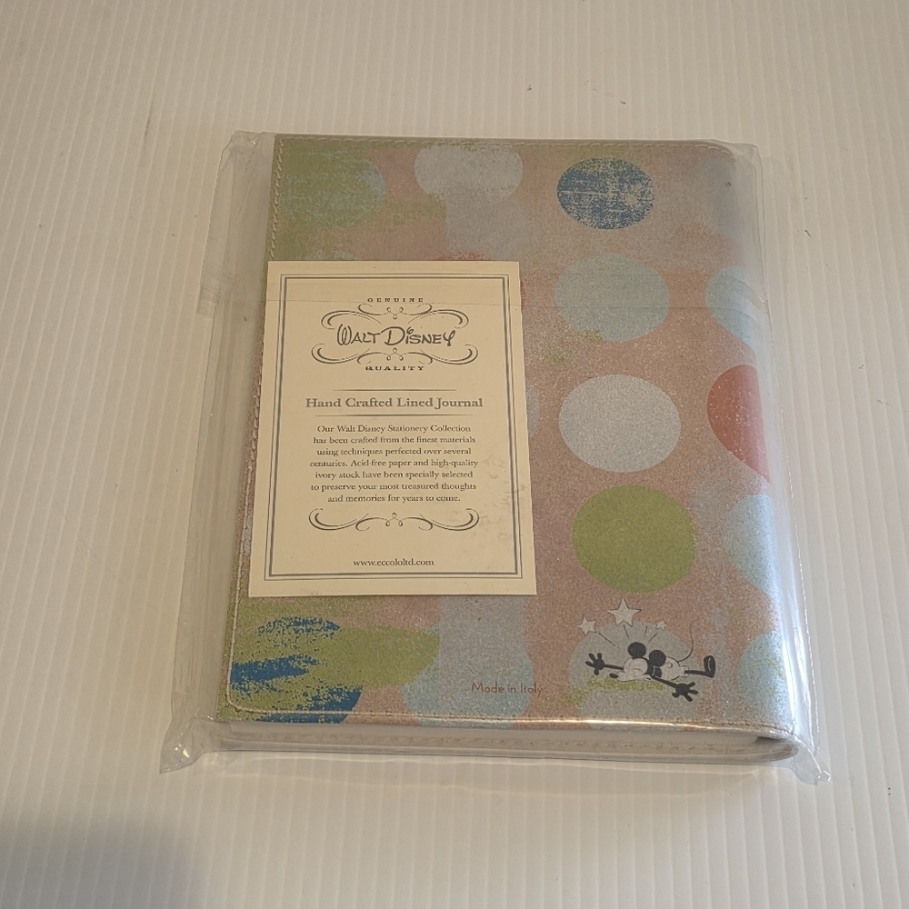 Eccolo Walt Disney Mickey Mouse Journal Stamped Sealed Beige Faux Leather Italy - Picture 2 of 11